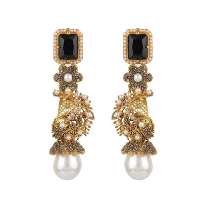 Azure Luxe Baroque Drop Earrings