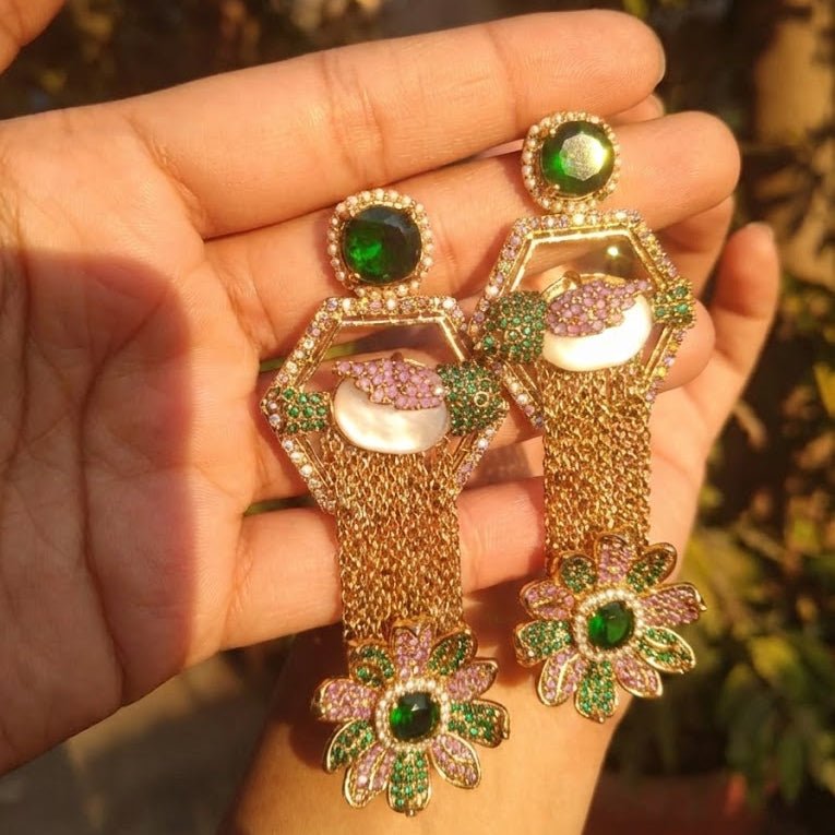 The Royal Hummingbird Garden Drop Earrings