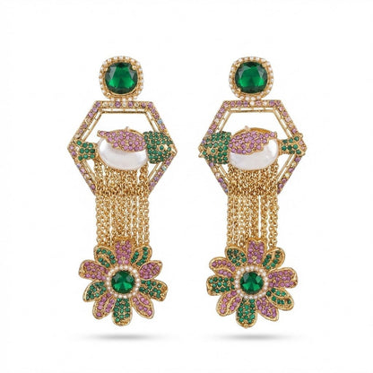 The Royal Hummingbird Garden Drop Earrings