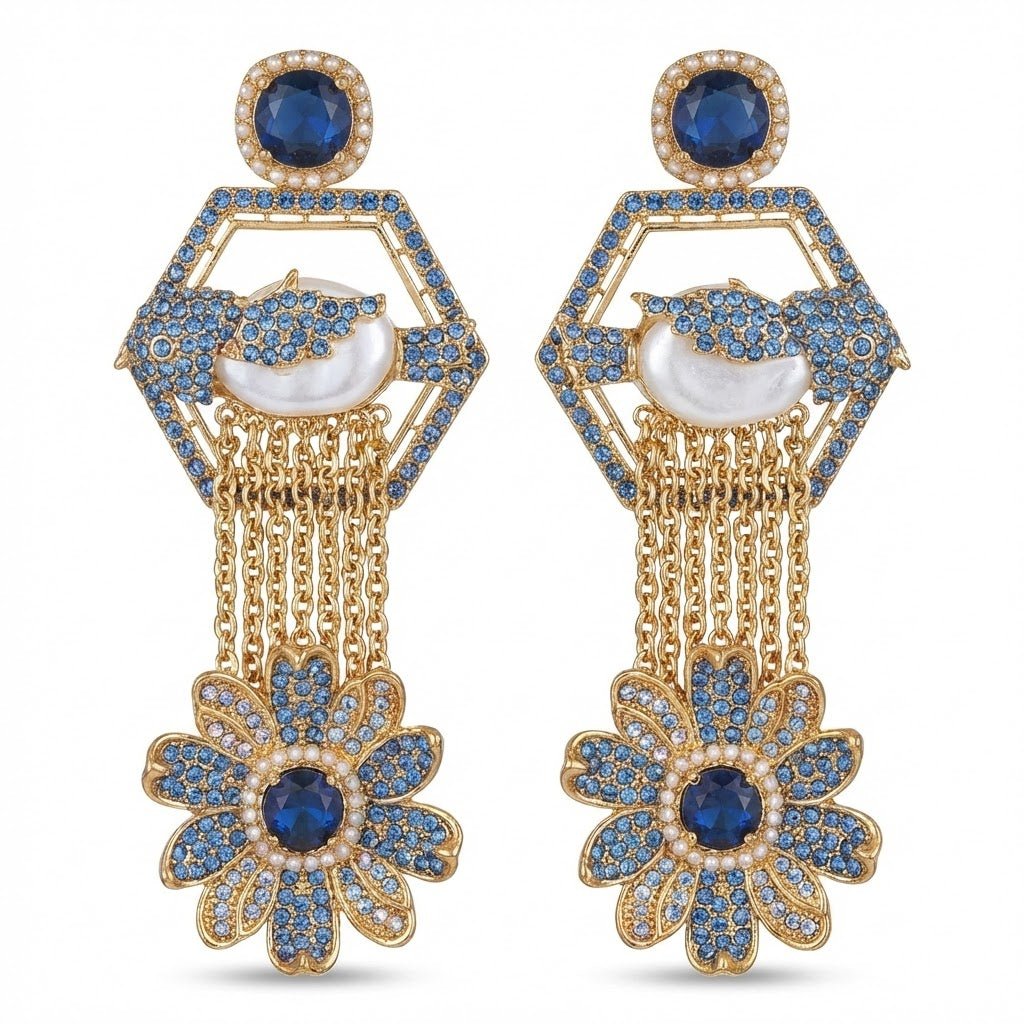 The Royal Hummingbird Garden Drop Earrings