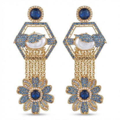 The Royal Hummingbird Garden Drop Earrings
