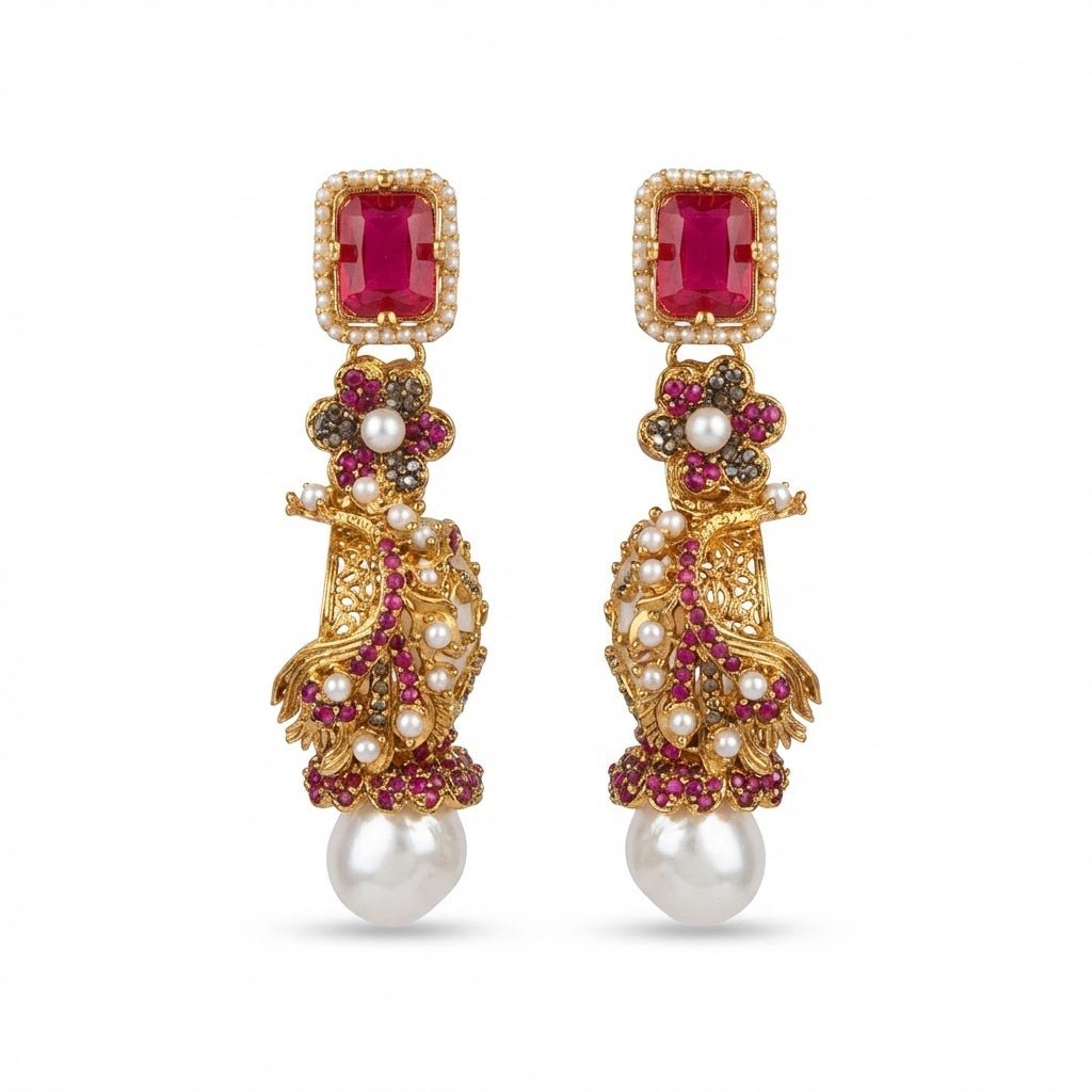 Azure Luxe Baroque Drop Earrings