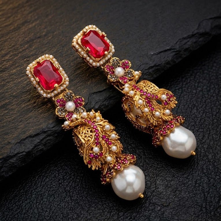 Azure Luxe Baroque Drop Earrings