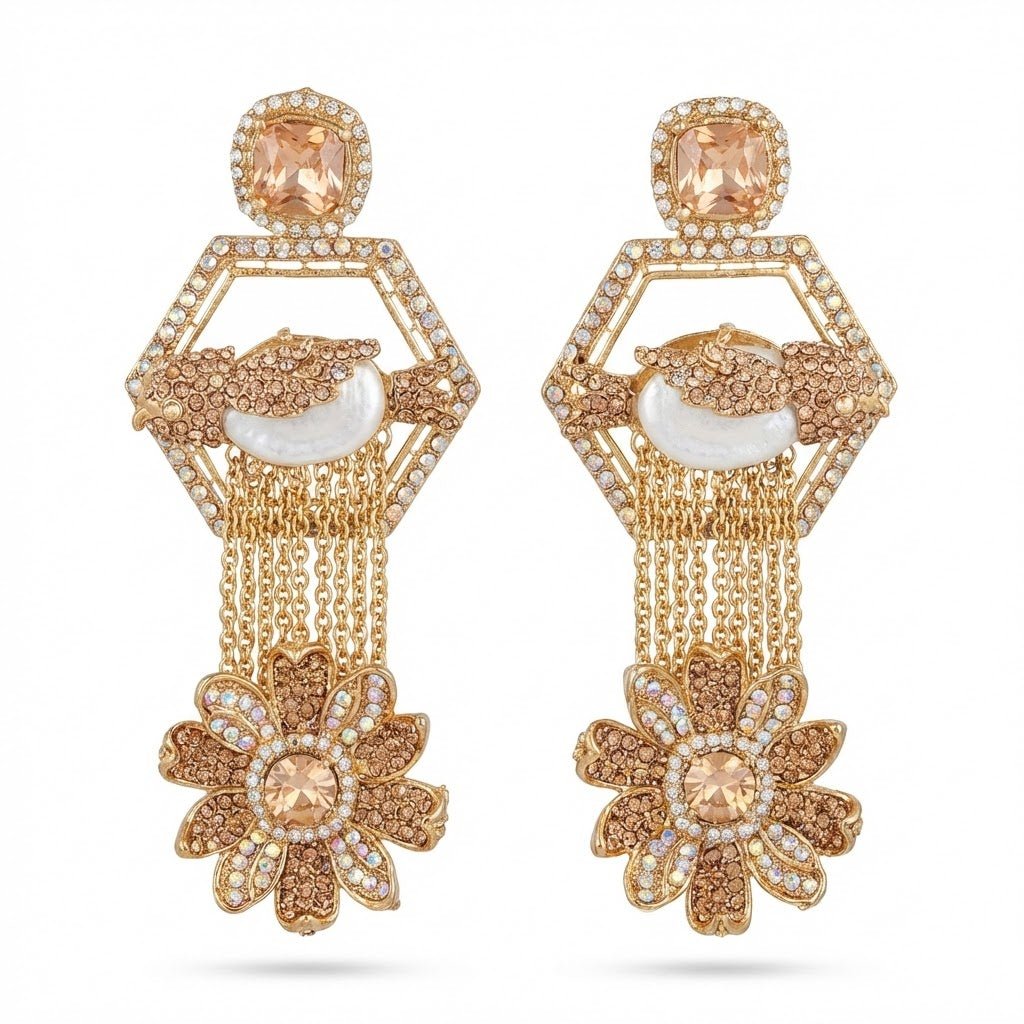 The Royal Hummingbird Garden Drop Earrings