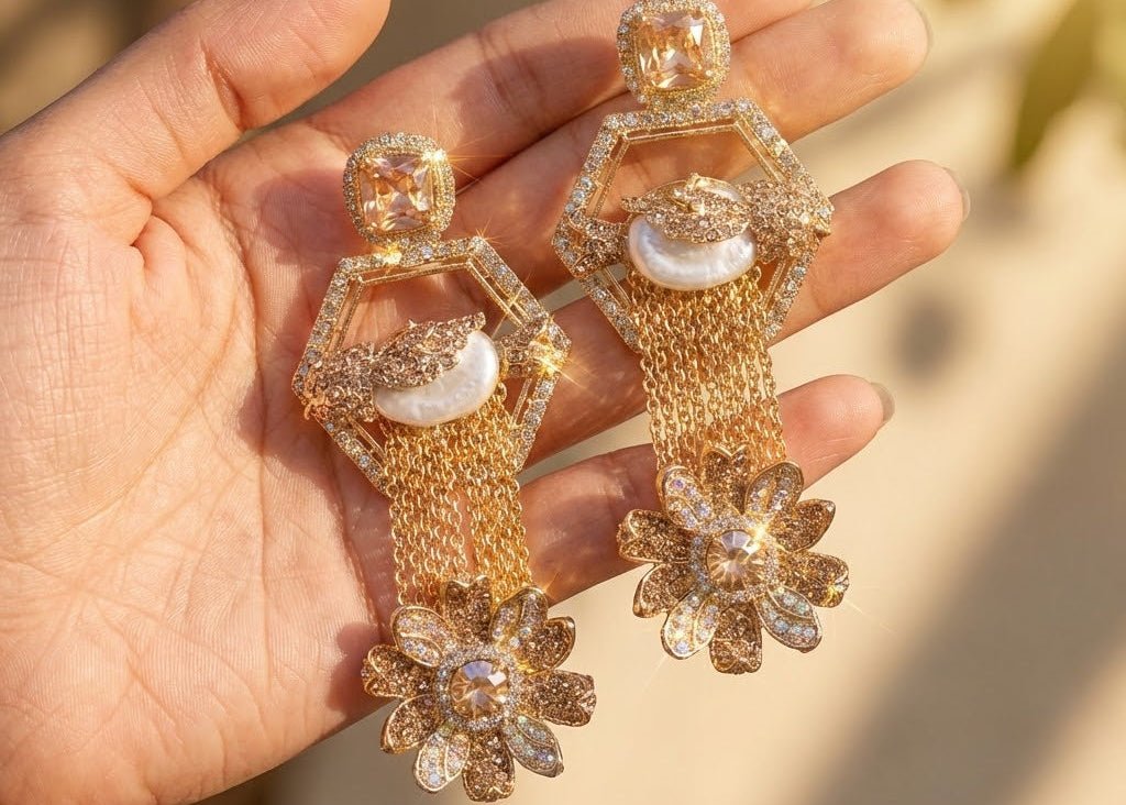 The Royal Hummingbird Garden Drop Earrings