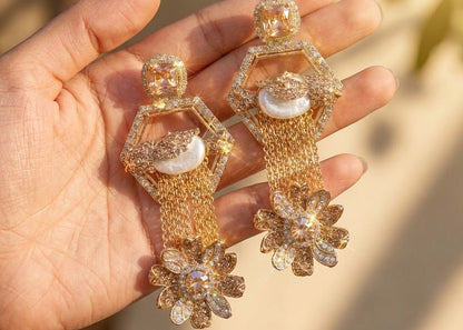 The Royal Hummingbird Garden Drop Earrings